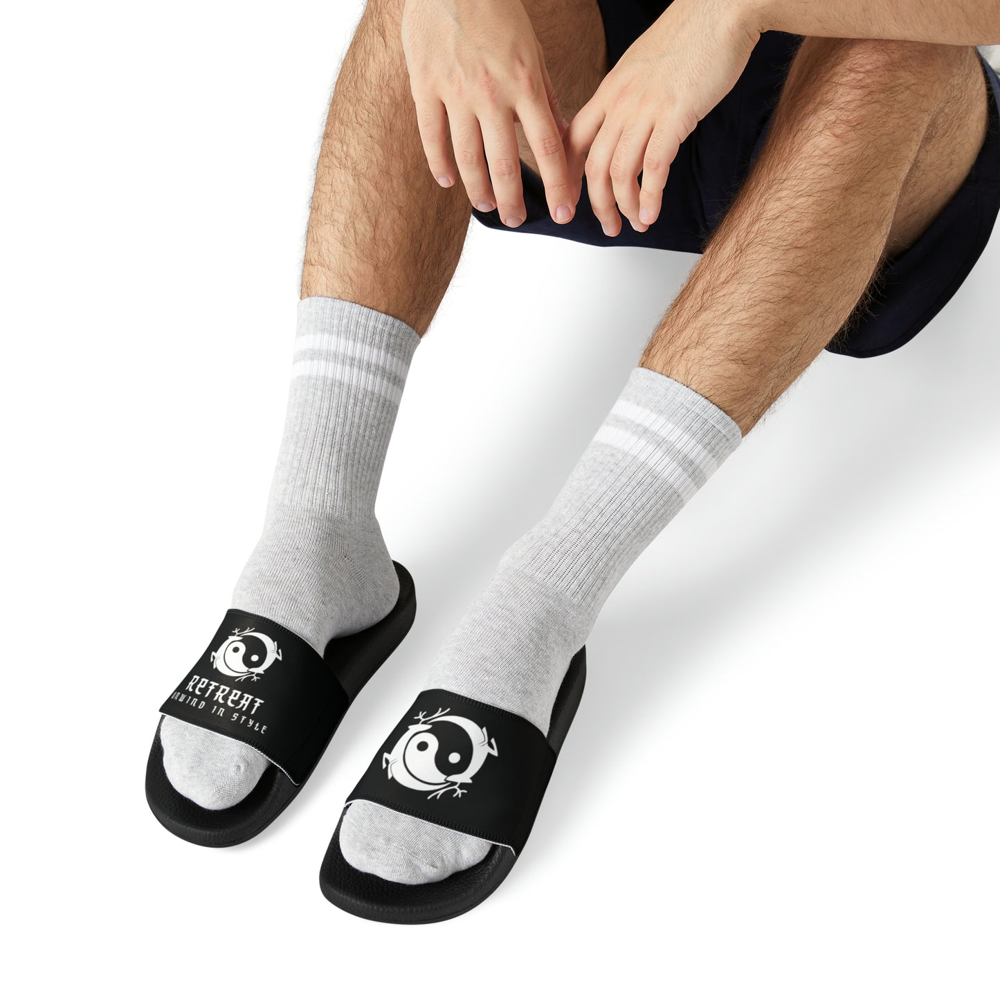 Men's PU Slide Sandals Branded Retreat