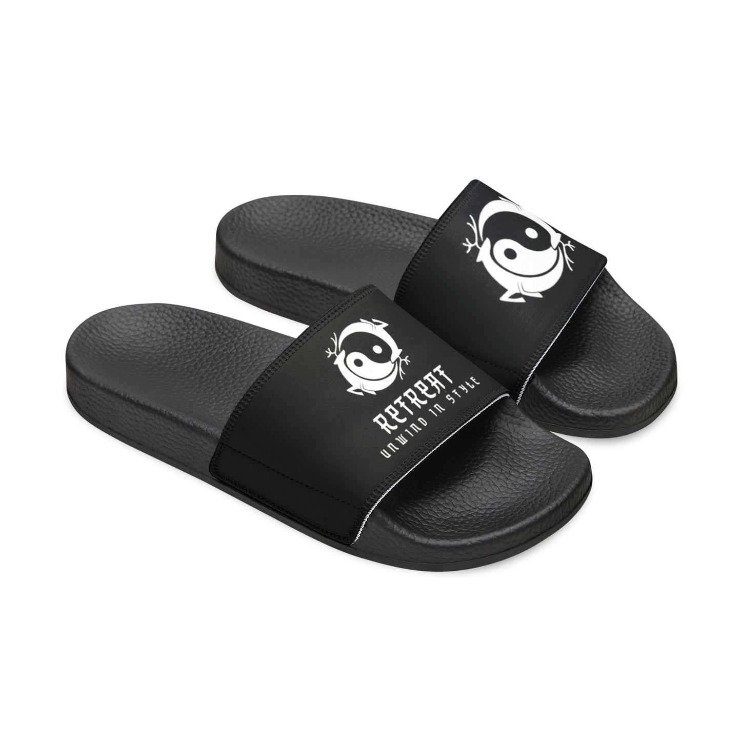 Men's PU Slide Sandals Branded Retreat