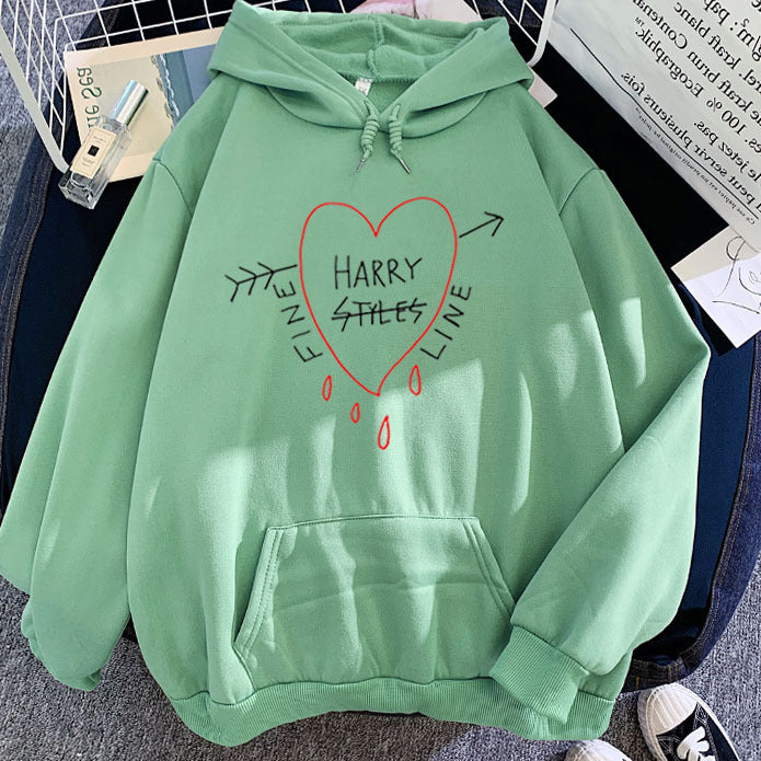Candy Color Sweatshirt Black Harry Styles Print Hoodie