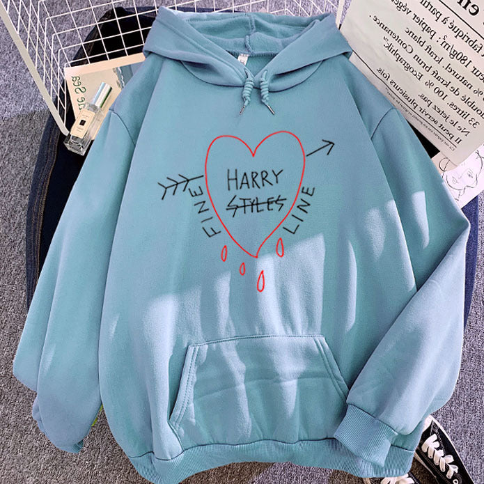 Candy Color Sweatshirt Black Harry Styles Print Hoodie