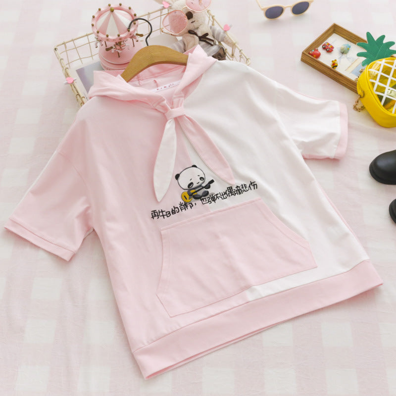 Cat embroidered hoodie