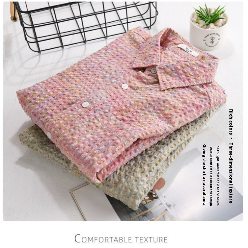 Thin Shirt Plaid Men Clothing