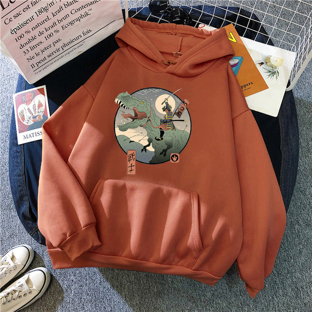 Men's Trend Japanese Retro Print Hoodie Fleece Hooded