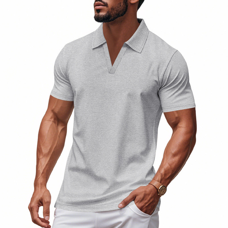 Short Sleeve Lapel Polo Shirt Men