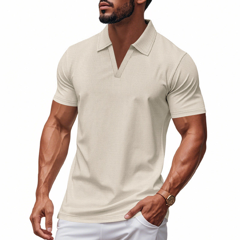 Short Sleeve Lapel Polo Shirt Men