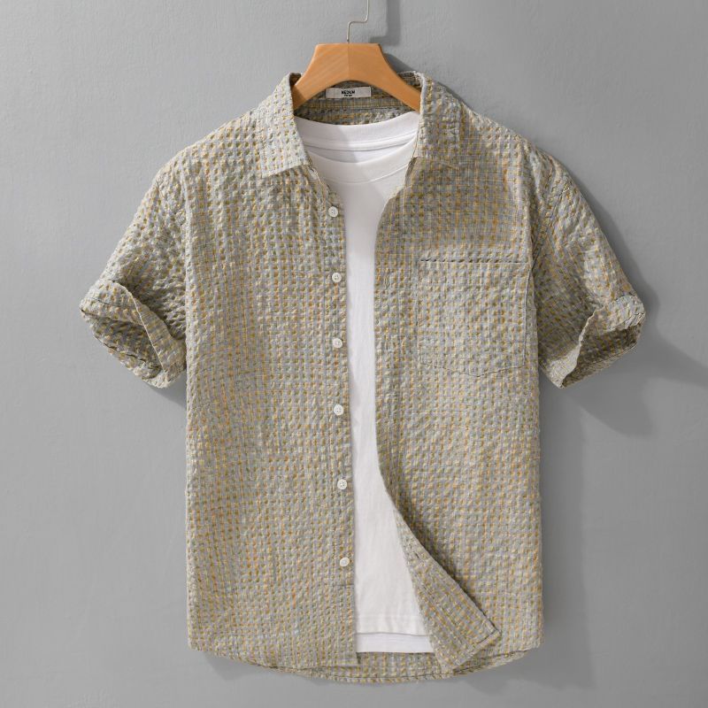 Thin Shirt Plaid Men Clothing