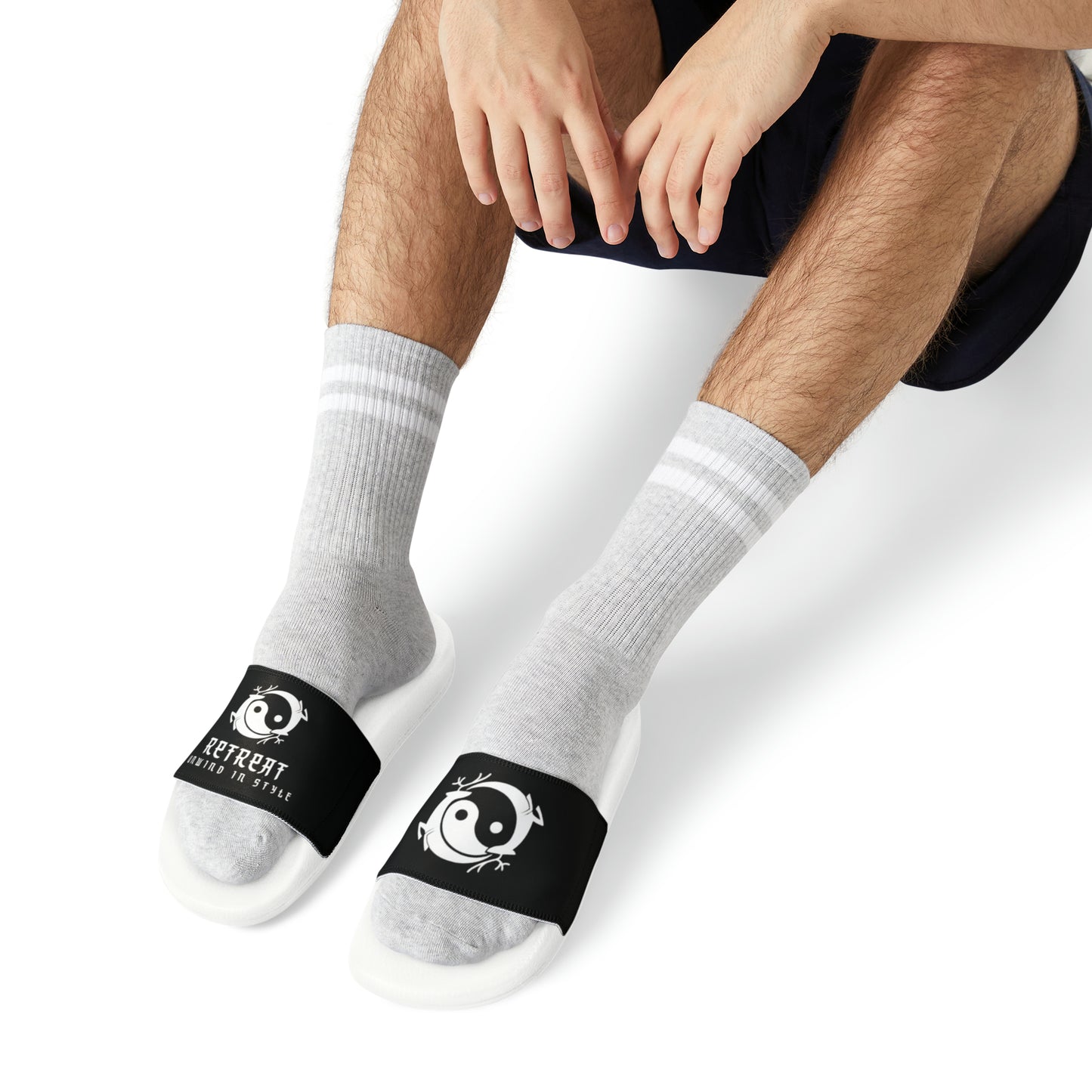 Men's PU Slide Sandals Branded Retreat