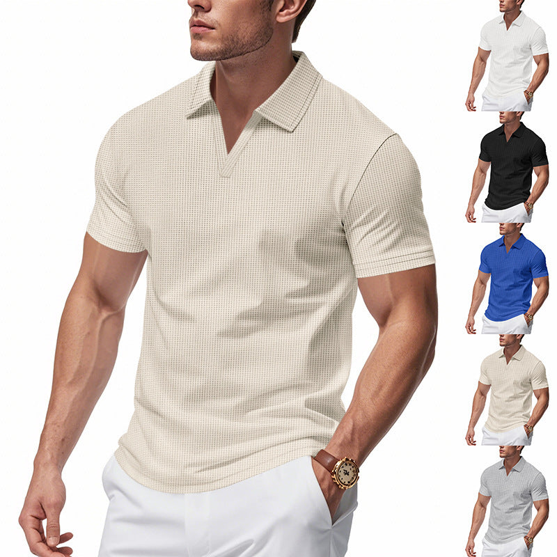 Short Sleeve Lapel Polo Shirt Men