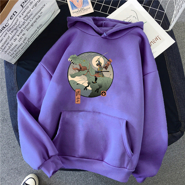 Men's Trend Japanese Retro Print Hoodie Fleece Hooded