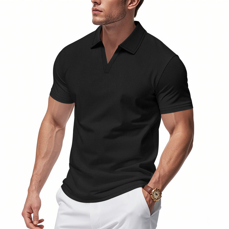 Short Sleeve Lapel Polo Shirt Men