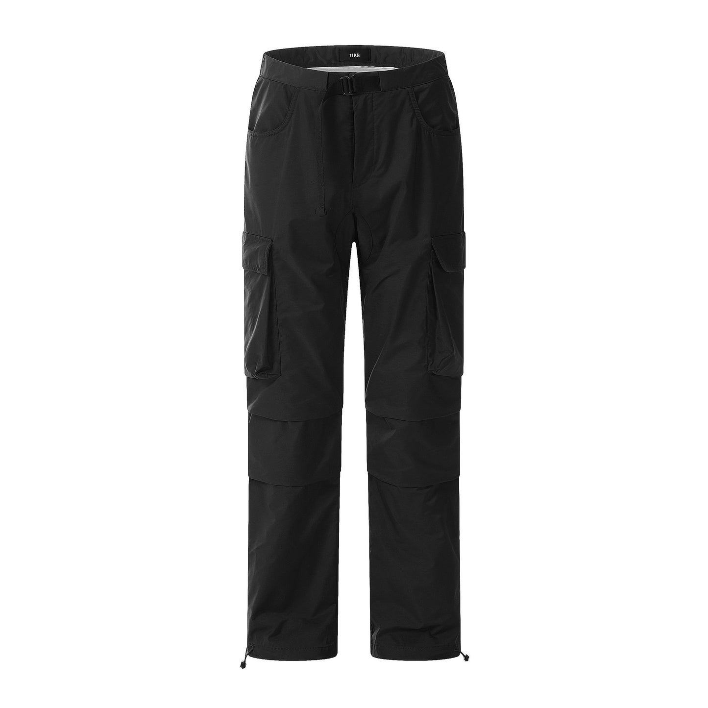 Retro Function Black Color & Pleats Multi-pocket Loose Casual Pants