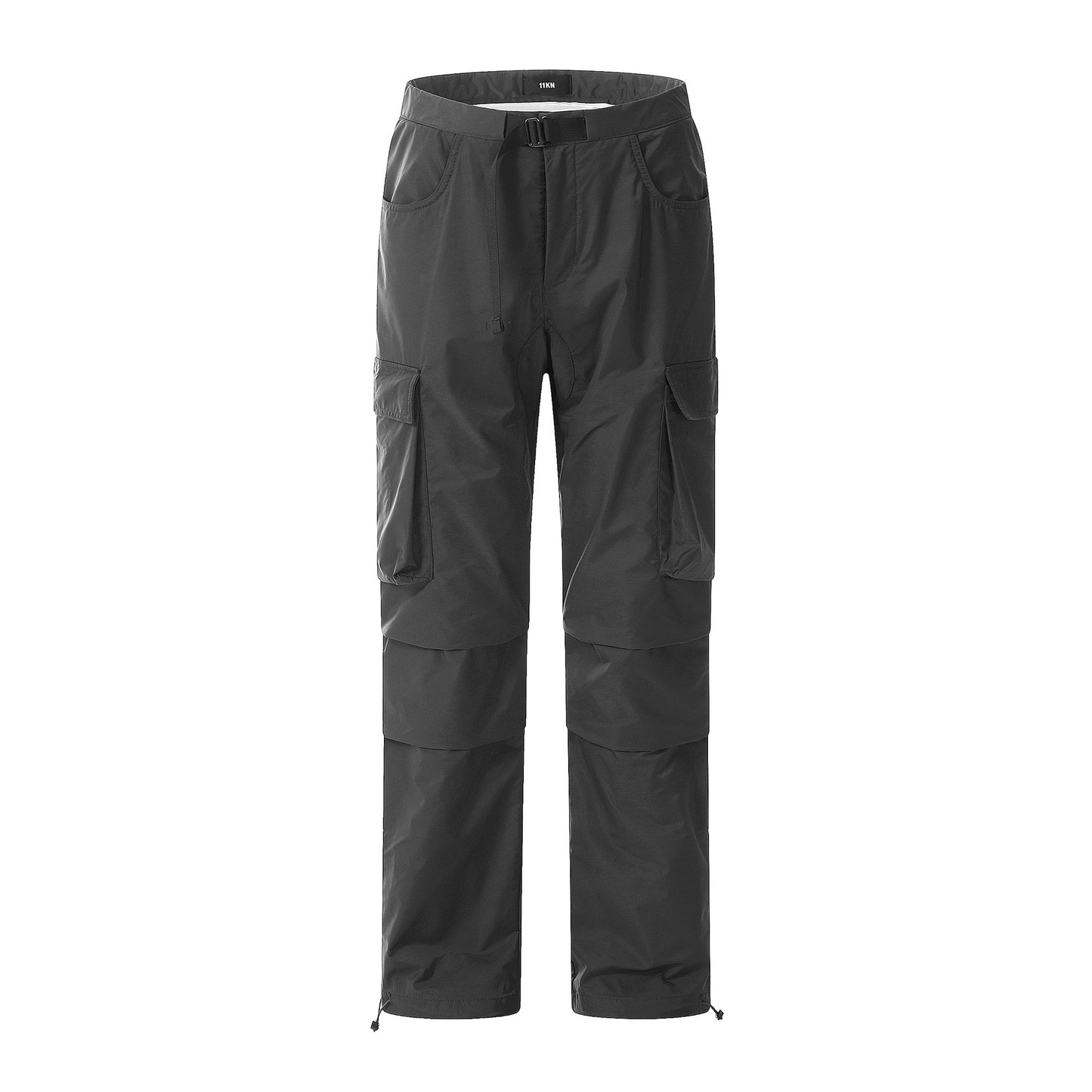 Retro Function Black Color & Pleats Multi-pocket Loose Casual Pants
