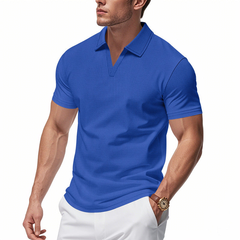 Short Sleeve Lapel Polo Shirt Men
