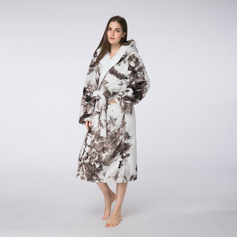Robe Ladies Pajamas Couples Home Tie-Dye Bathrobes