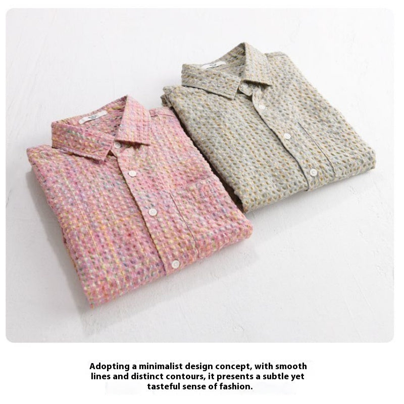 Thin Shirt Plaid Men Clothing