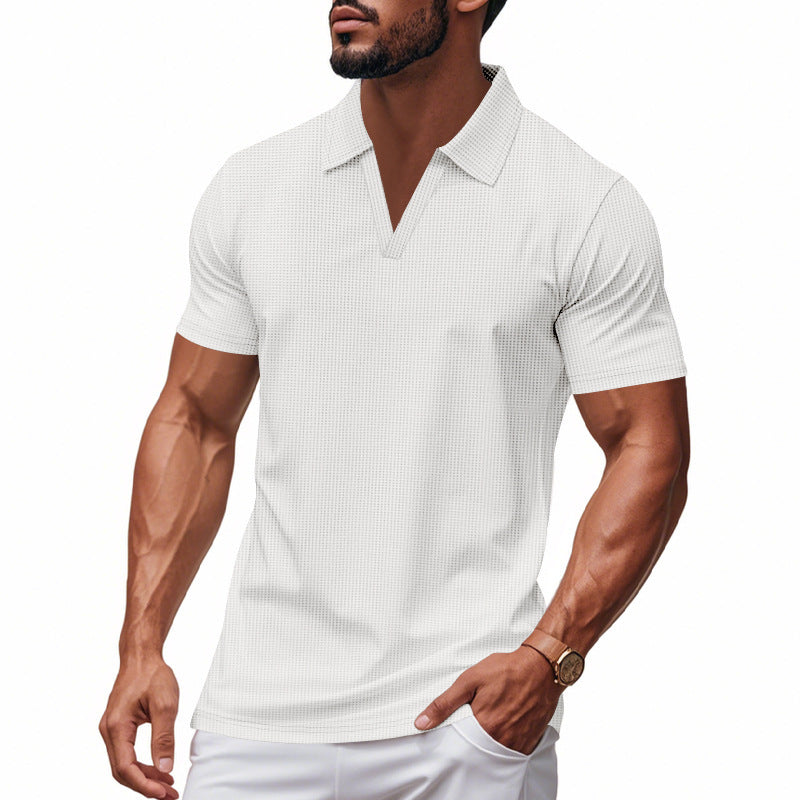 Short Sleeve Lapel Polo Shirt Men