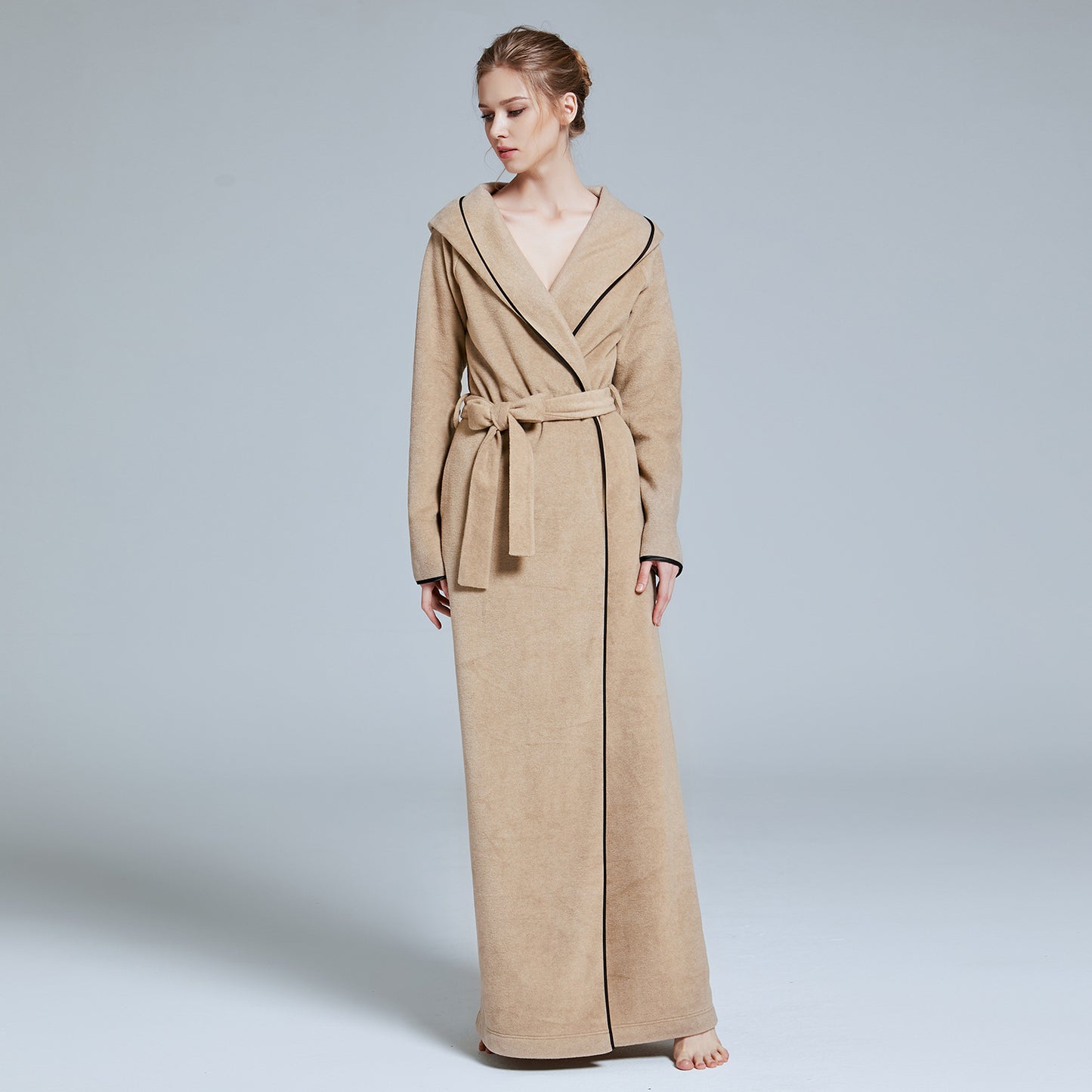 Men's And Women's Long Hooded Bathrobes Can Be Worn As Home Clothes