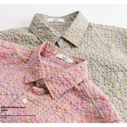 Thin Shirt Plaid Men Clothing