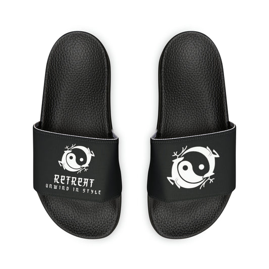 Men's PU Slide Sandals Branded Retreat