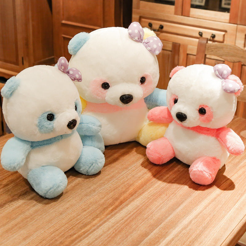 Seated color panda doll