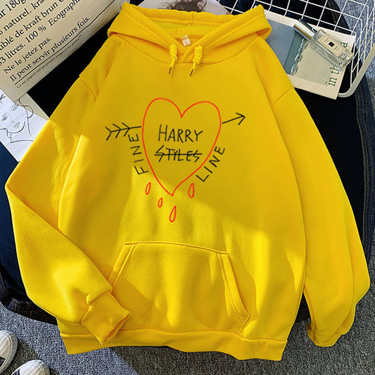 Candy Color Sweatshirt Black Harry Styles Print Hoodie