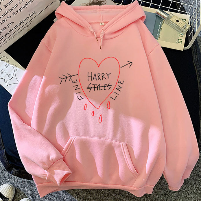 Candy Color Sweatshirt Black Harry Styles Print Hoodie