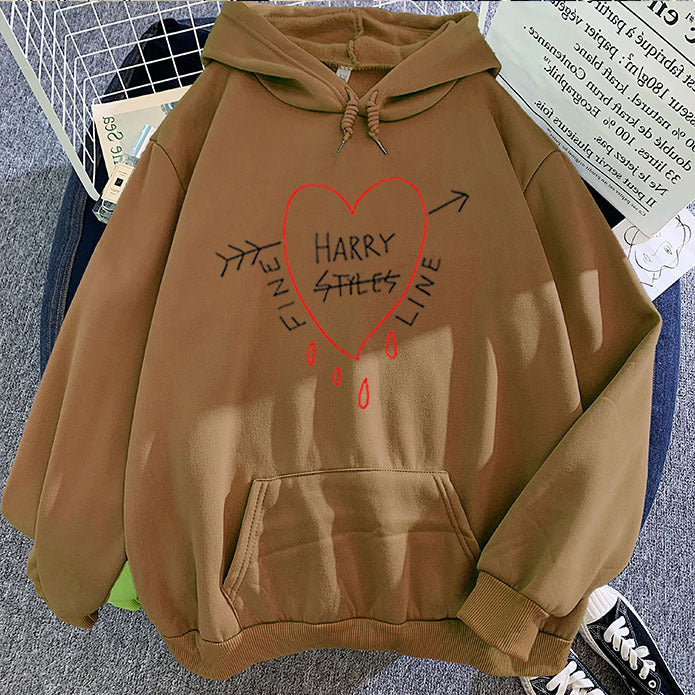 Candy Color Sweatshirt Black Harry Styles Print Hoodie