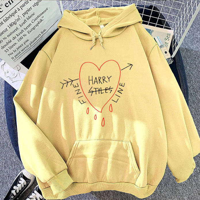 Candy Color Sweatshirt Black Harry Styles Print Hoodie