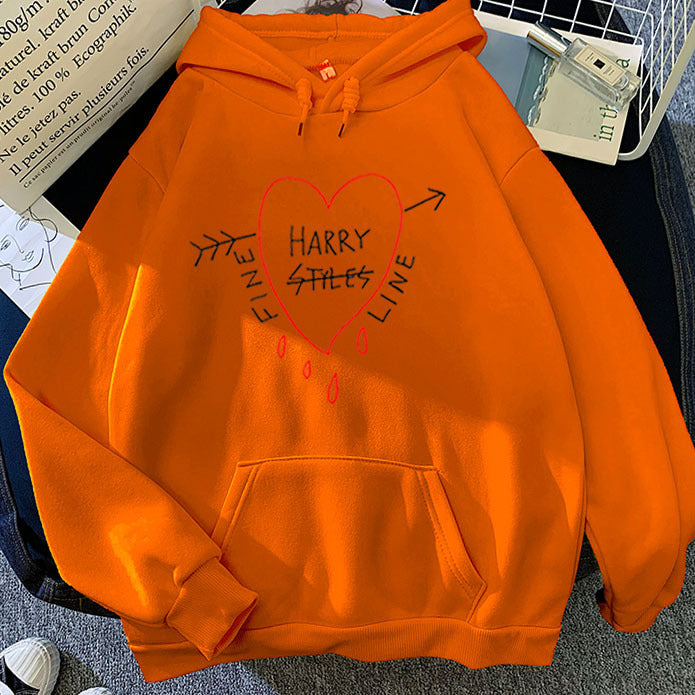 Candy Color Sweatshirt Black Harry Styles Print Hoodie