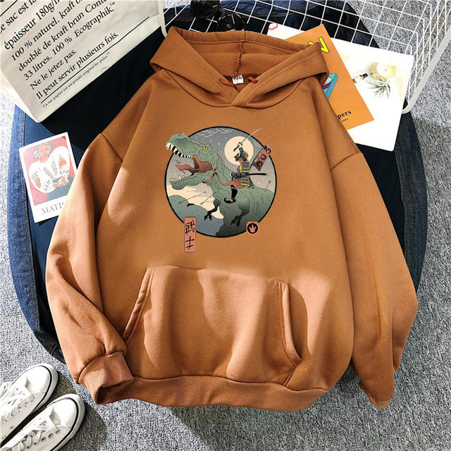 Men's Trend Japanese Retro Print Hoodie Fleece Hooded
