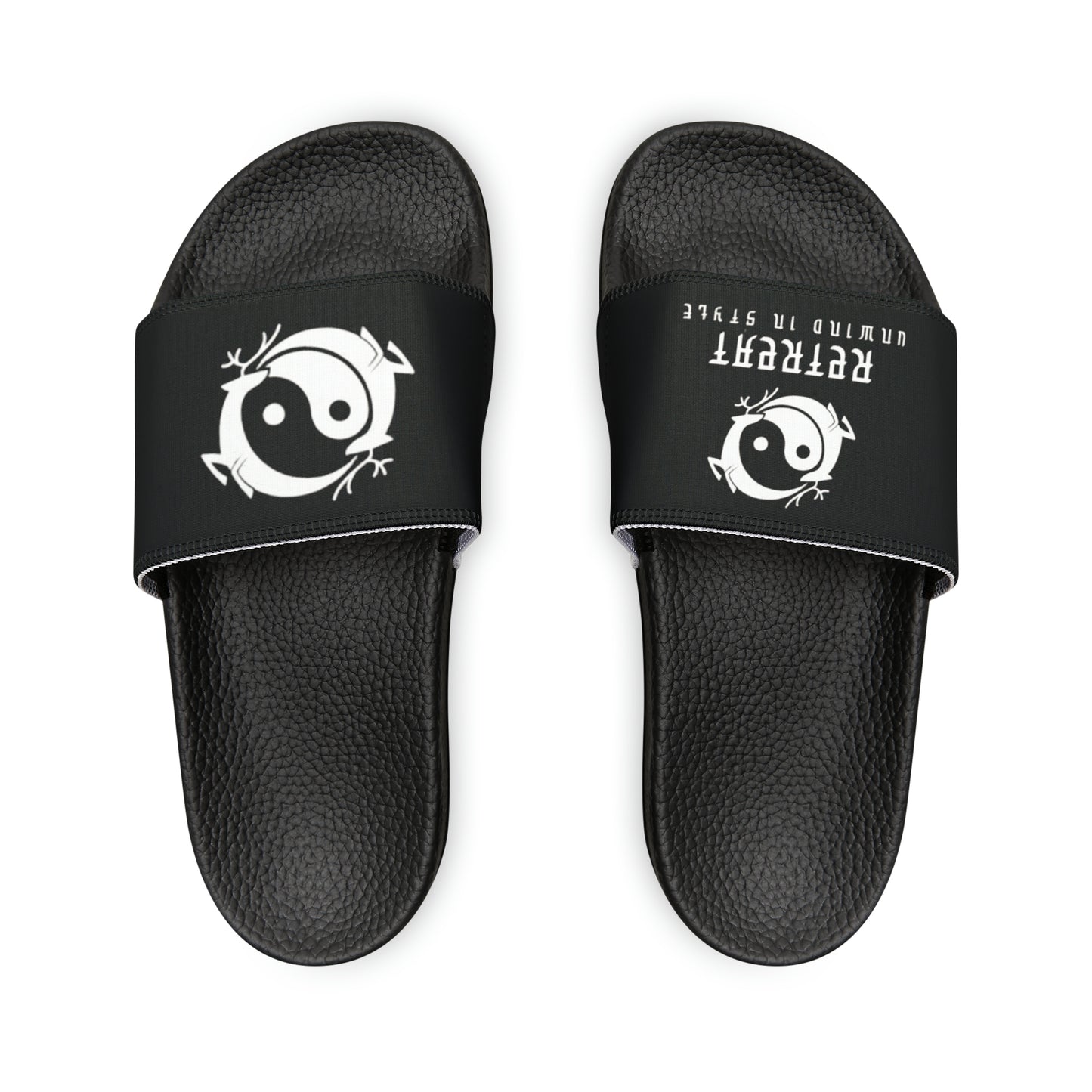 Men's PU Slide Sandals Branded Retreat