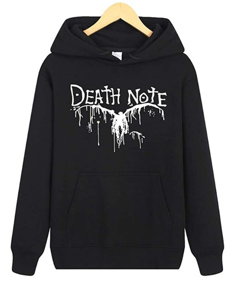 Print Loose - fitting Fleece Hoodie With Long Sleeves