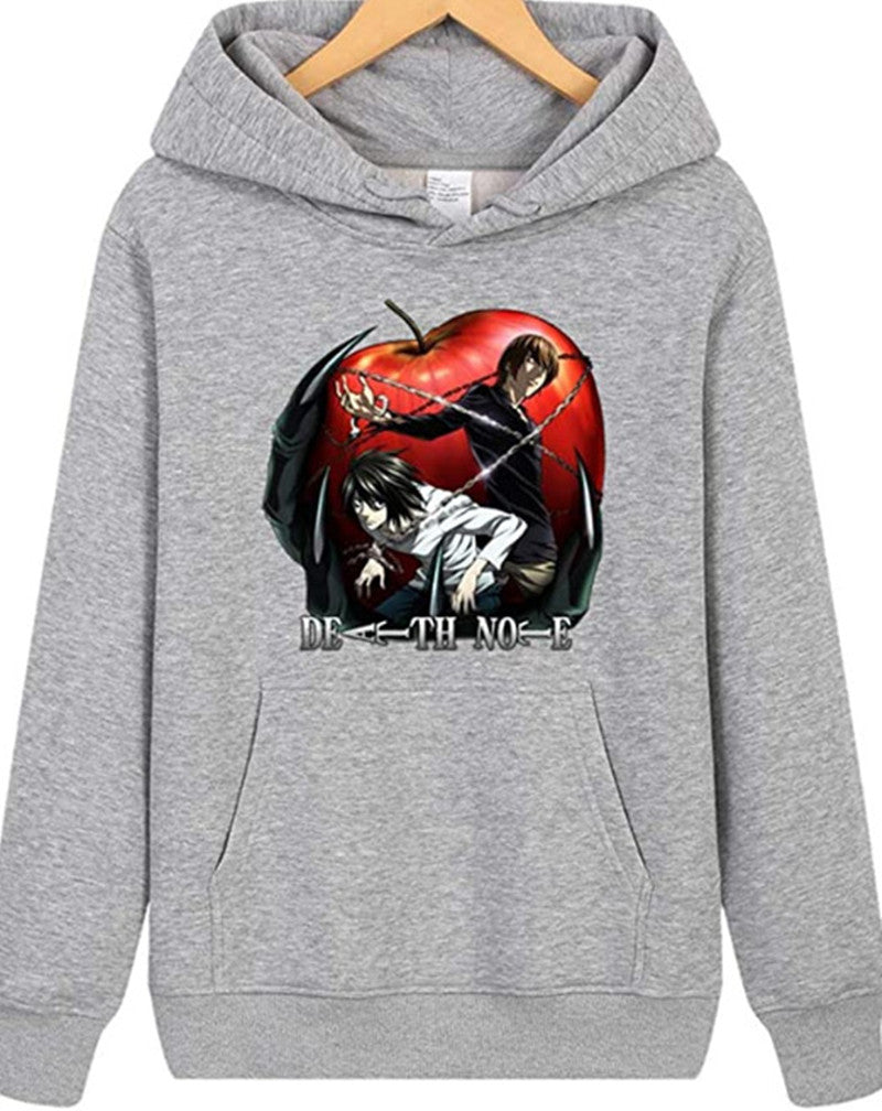 Print Loose - fitting Fleece Hoodie With Long Sleeves