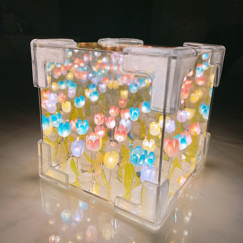 Handmade DIY Tulip Flower Small Night Light Romantic Gift