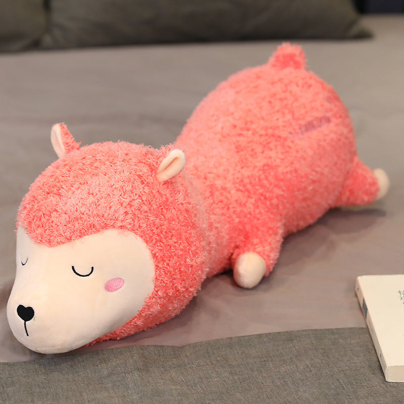 Lovely Alpaca Plush Toy Doll On The Bed