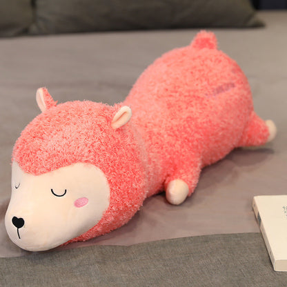 Lovely Alpaca Plush Toy Doll On The Bed