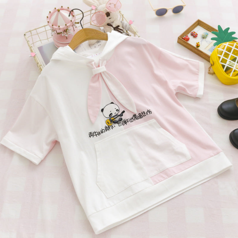 Cat embroidered hoodie