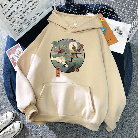 Men's Trend Japanese Retro Print Hoodie Fleece Hooded