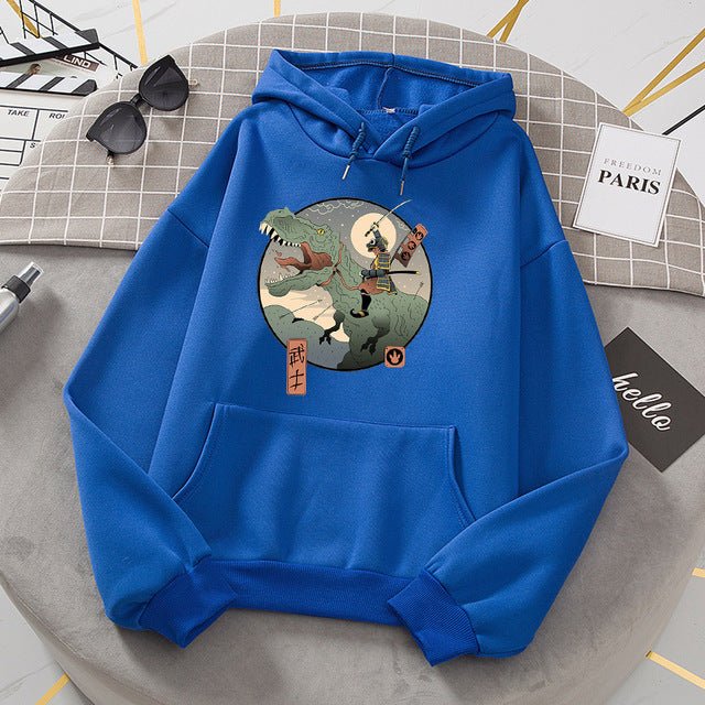 Men's Trend Japanese Retro Print Hoodie Fleece Hooded
