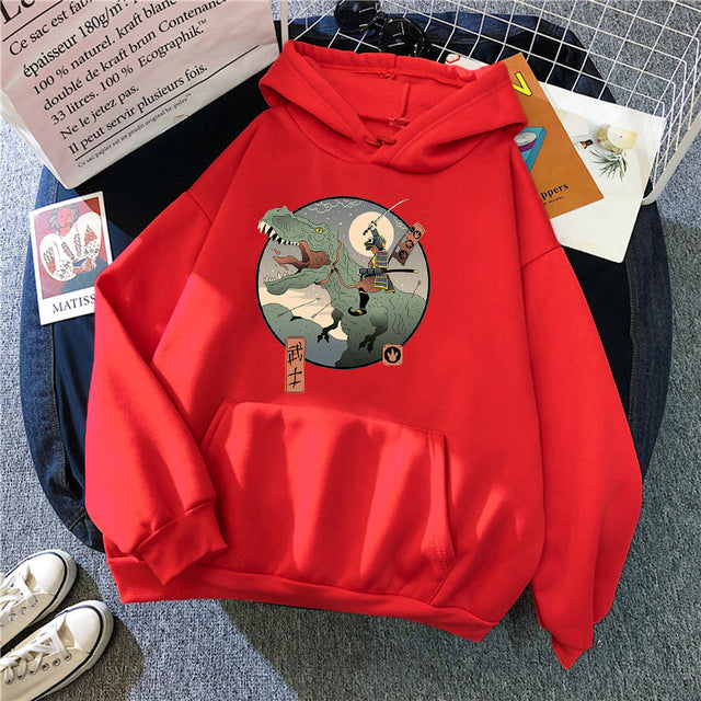 Men's Trend Japanese Retro Print Hoodie Fleece Hooded
