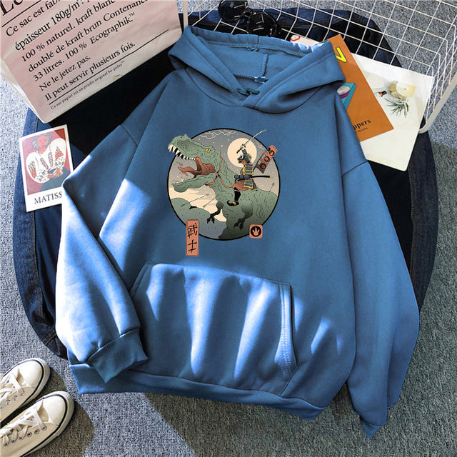 Men's Trend Japanese Retro Print Hoodie Fleece Hooded