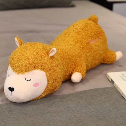 Lovely Alpaca Plush Toy Doll On The Bed