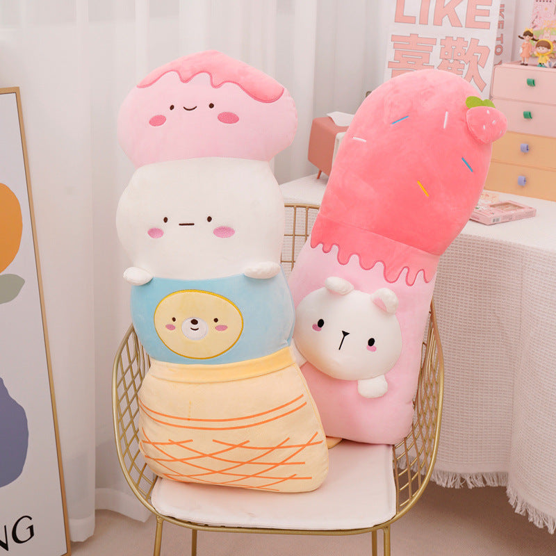 Women's Fashion Simple Long Plush Pillow
