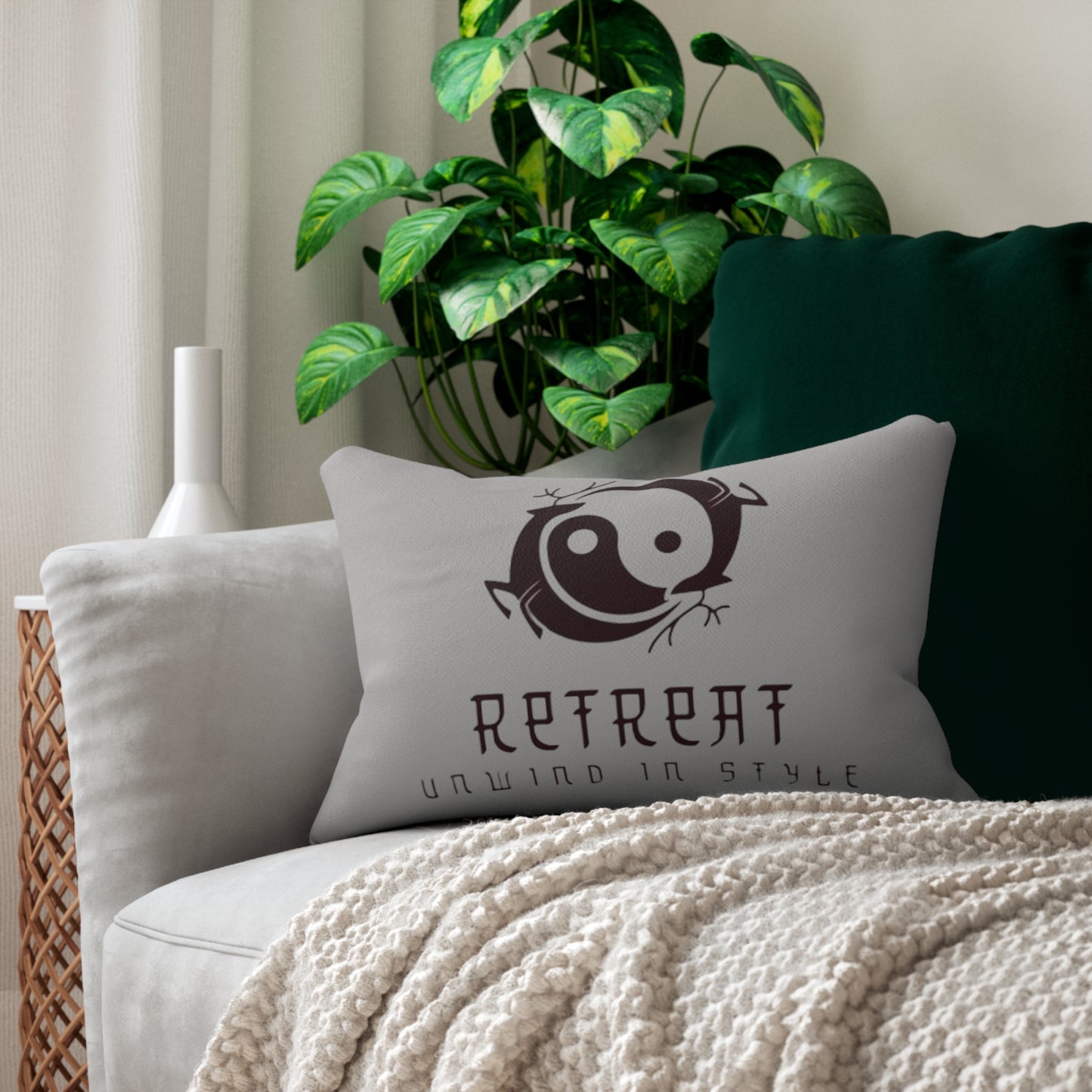 Retreat Spun Polyester Lumbar Pillow
