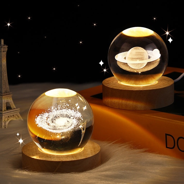 Luminous Starry Sky And Planets Moon Moon Crystal Ball