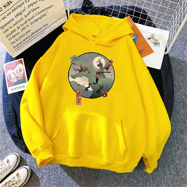 Men's Trend Japanese Retro Print Hoodie Fleece Hooded