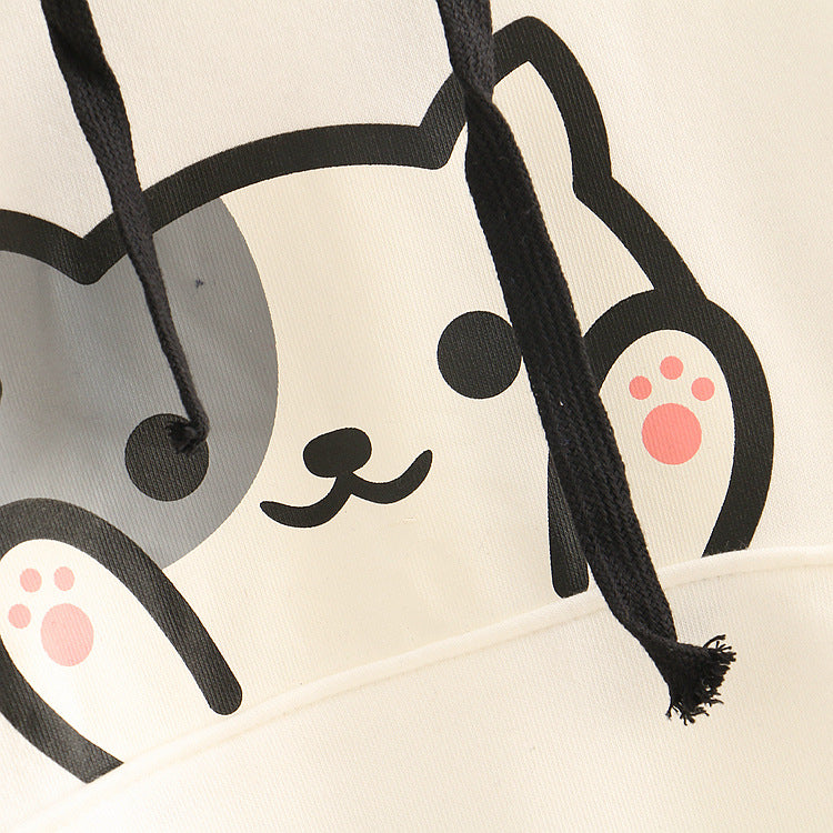 New Cute Cat Print Thin Student Hoodie