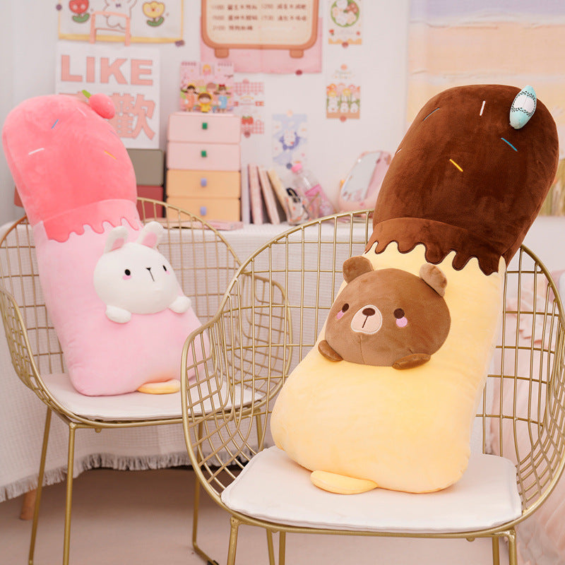 Women's Fashion Simple Long Plush Pillow