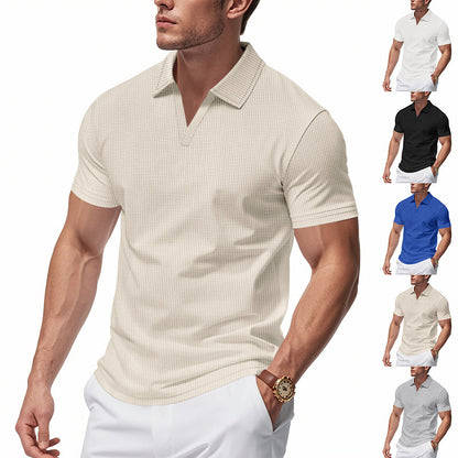 Short Sleeve Lapel Polo Shirt Men