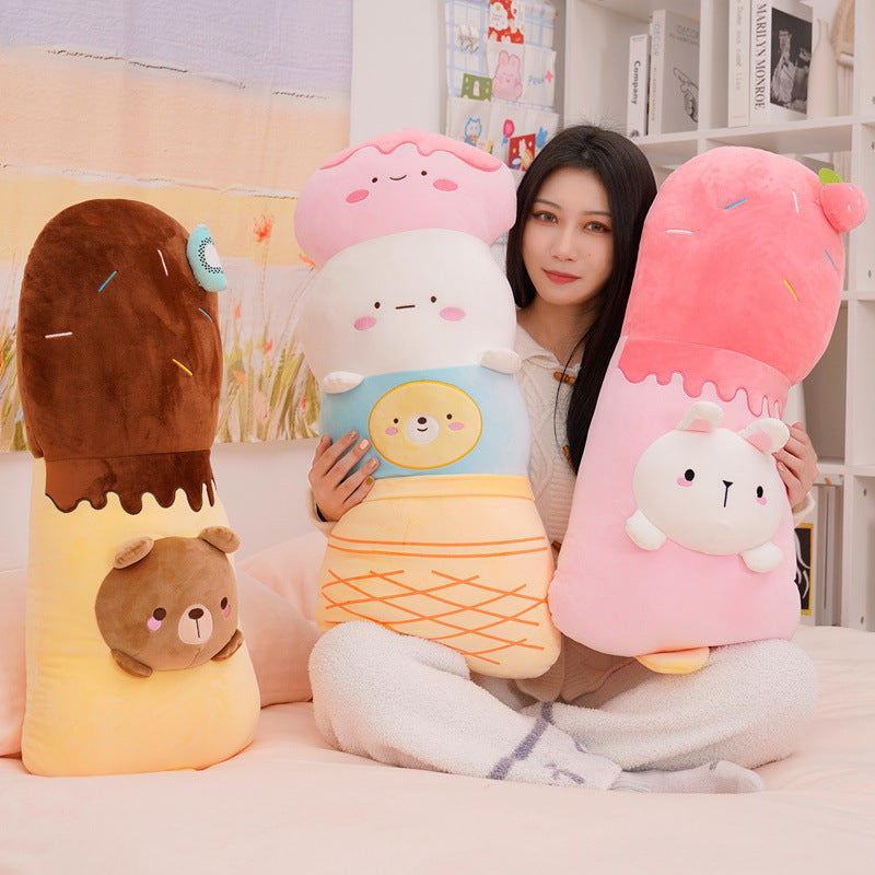 Women's Fashion Simple Long Plush Pillow